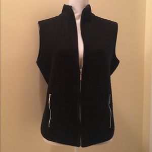 Karen Scott Sport Black Quilted Vest